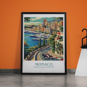 French Riviera Canvas Print: Monaco Travel Poster, Elegant Home Decor