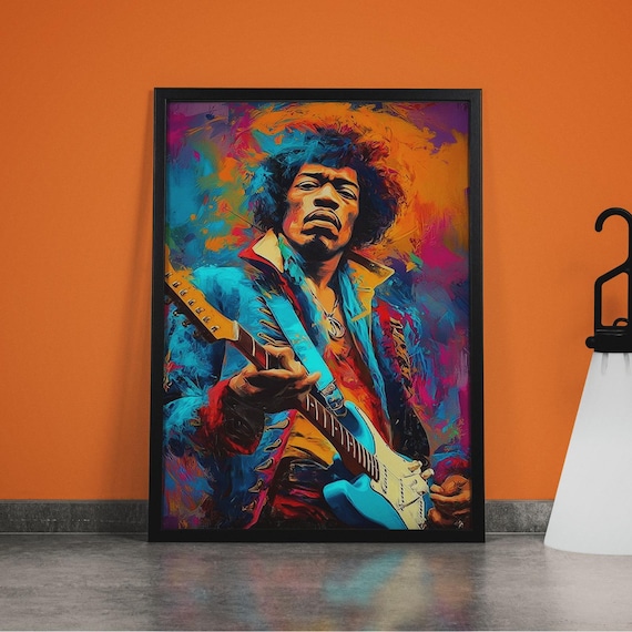 Jimi Hendrix Portrait: Psychedelic Rock Music Canvas Art - Etsy