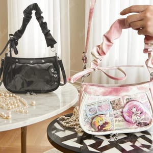 Multi-Color Ita Bag Crossbody with gradient, Anime Ita Bag, ita messenger bag, Window Bag, Pin Display Bag, Pin Purse, Itabag.