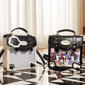 Cat Ita Bag Backpack, Japanese Style Clear Display Handbag, Ita Backpack, Ita Bag Crossbody, Pin Display Bag, Cute Ita Bag, kawaii bag.