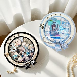 Handmade Round Ita Bag with Nautical Them, Round Pain Bag,Clear Backpack, Fandom Display Bag,Character Bag,Cosplay & Merch Collectors