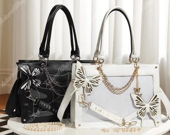 Retro Butterfly Ita Bag Crossbody, Handmade Butterfly Tote 