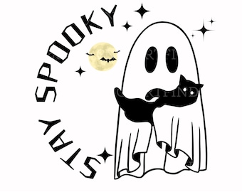 Håll dig läskig SVG PNG-fil, söt spöksvg, rolig Halloween-svg, bu-svg, spöksvg, läskig säsongsvg, läskiga vibbar-svg, Cricut-design