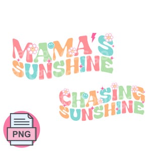 Groovy Mama und ich svg svg, Retro Mama und mini svg, Muttertags svg, Mama svg, boho Mama svg, passendes Shirt svg, Mama gewellter Text svg png Bild 3