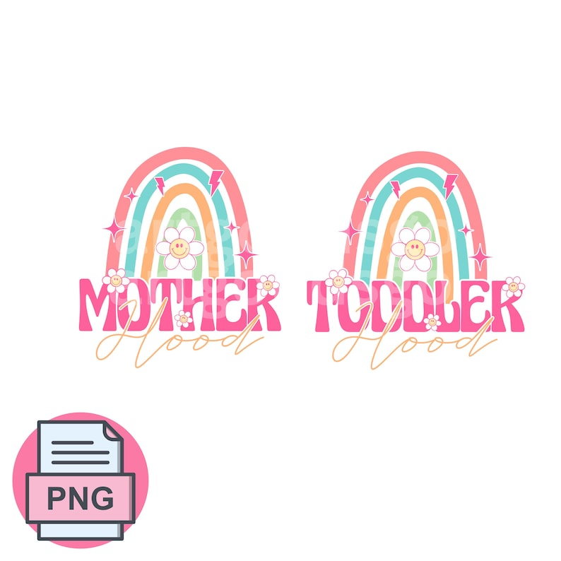 Groovy Mama und ich svg svg, Retro Mama und mini svg, Muttertags svg, Mama svg, boho Mama svg, passendes Shirt svg, Mama gewellter Text svg png Bild 4