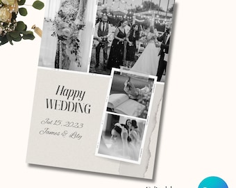 Editable wedding Invitation Template | simple Muslim Wedding Reception Walima Invite | Canva Template for Digital Download