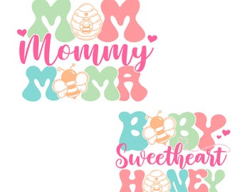 Retro Mama Mini Matching Valentines PNG, Sublimation Valentine's Day PNG, Retro Valentine Sublimation, Mommy and Me PNG, Digital Download