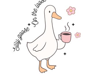 Boho Floral Goose Png, Mama Goose Png, Spring Floral PNG, Silly Goose on the loose Girly PNG, Coquette Bow, Duck Png, Goose LoverSublimation