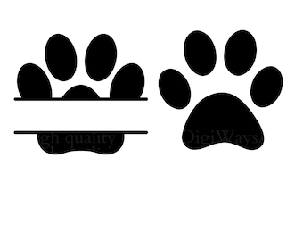 Custom Name Tiger Paw SVG,Paw Print Svg, Dog Paw Svg, Cat Paw Clipart, Paw with Claws, Paws Svg