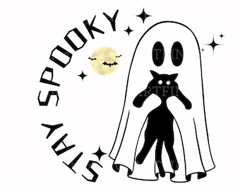 Håll dig läskig SVG PNG-fil, söt spöksvg, rolig Halloween-svg, bu-svg, spöksvg, läskig säsongsvg, läskiga vibbar-svg, Cricut-design