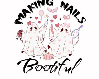 Making nails Bootiful Svg, Boojee Ghost Svg, Spooky Pumpkin Svg, Bootiful Halloween Svg, nail Stylist Ghost,Stylist Gifts, Trendy Ghost