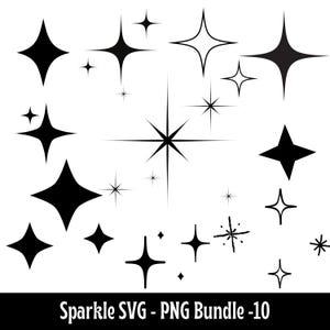 Sparkle SVG Bundle, Sparkle Stars SVG, Stars Svg, Star Clipart, Bright Stars, Twinkle Stars, Instant Download, Cricut Cut File, Silhouette