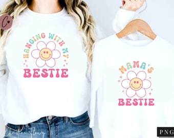 Groovy Mommy and me svg, Mommy's Bestie svg, Muttertag svg, Mom svg, Boho Mama svg, passendes Shirt svg, Mama und ich SVG