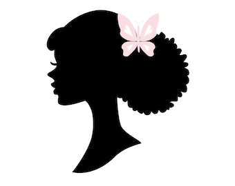 Black Doll Svg, Doll Silhouette, Woman Head svg, Doll svg, Doll clipart, Woman Silhouette, Doll Head Cricut File, Black Princess Doll