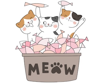 Meow kawaii cats PNG, Karma Is A Cat Shirt Designs, Cat Lover Shirt, Concert Tee For Women, Digital Download, Teachers Gifts