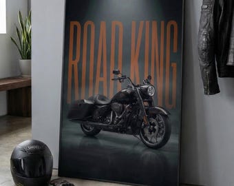 Harley-Davidson Road King Poster, Touring Motorrad Wandkunst