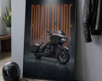 Harley-Davidson Road Glide Poster, Touring Motorcycle Wall Art