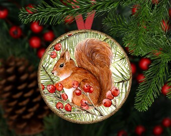 New SQUIRREL Shelf Sitter Fall Table Decor Dried Grass Christmas Ornament 