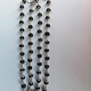 Karungali Maalai/ Ebony wood silver chain