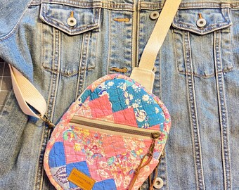 Vintage Patchwork Quilt Mini Sling Bag Small Sling Backpack Crossbody Sling Adjustable Strap Quilted Bag Repurposed One of a Kind Etsy Canada