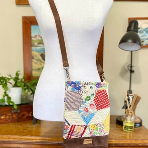 ONE Upcycled Vintage Quilt Crossbody Bag, Repurposed, One of a Kind