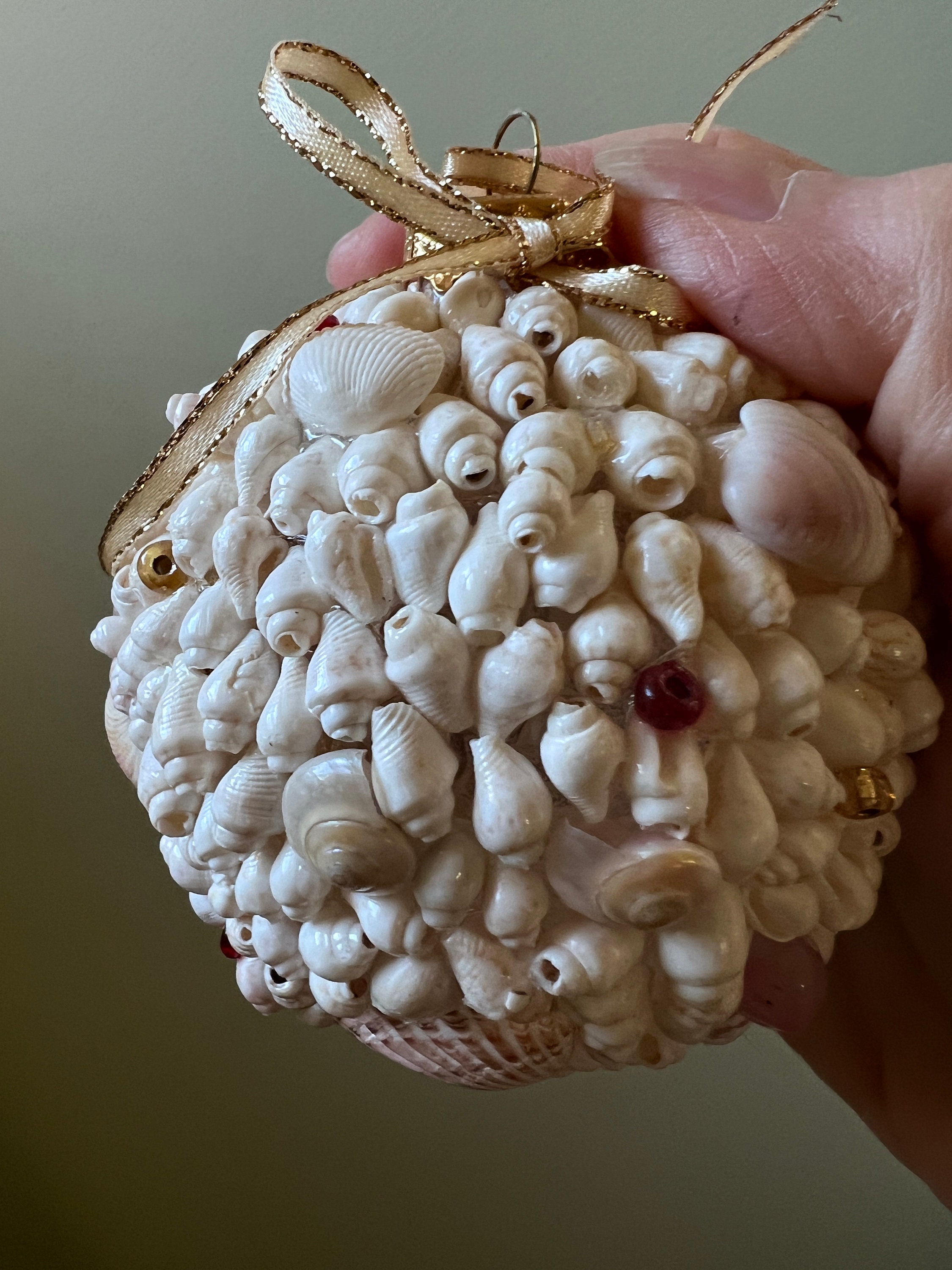 Handmade Shell Ball Ornament for Beach House or Gift for Shell Lover - Etsy