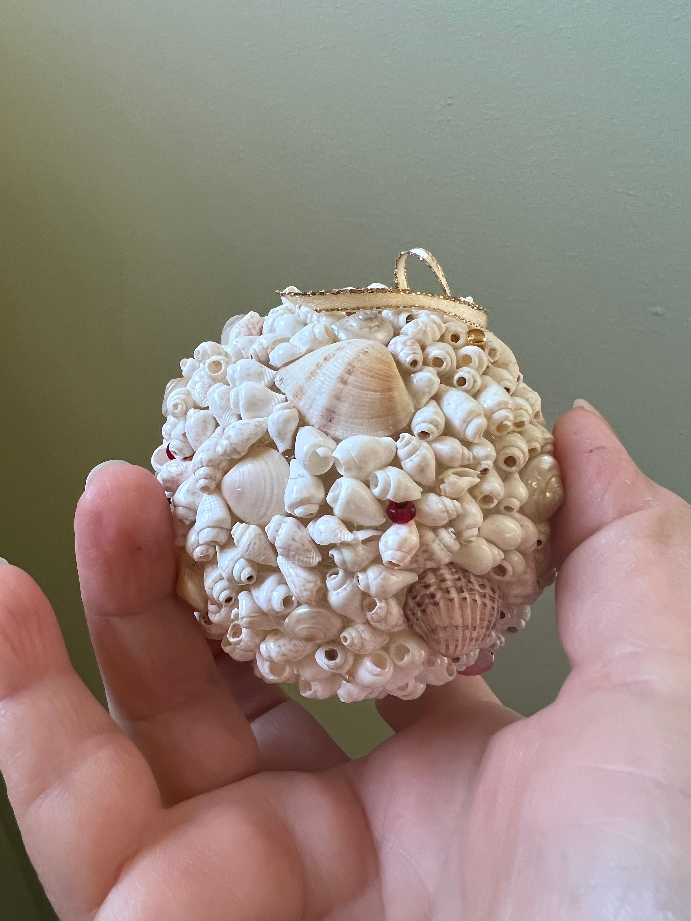 Handmade Shell Ball Ornament for Beach House or Gift for Shell Lover - Etsy