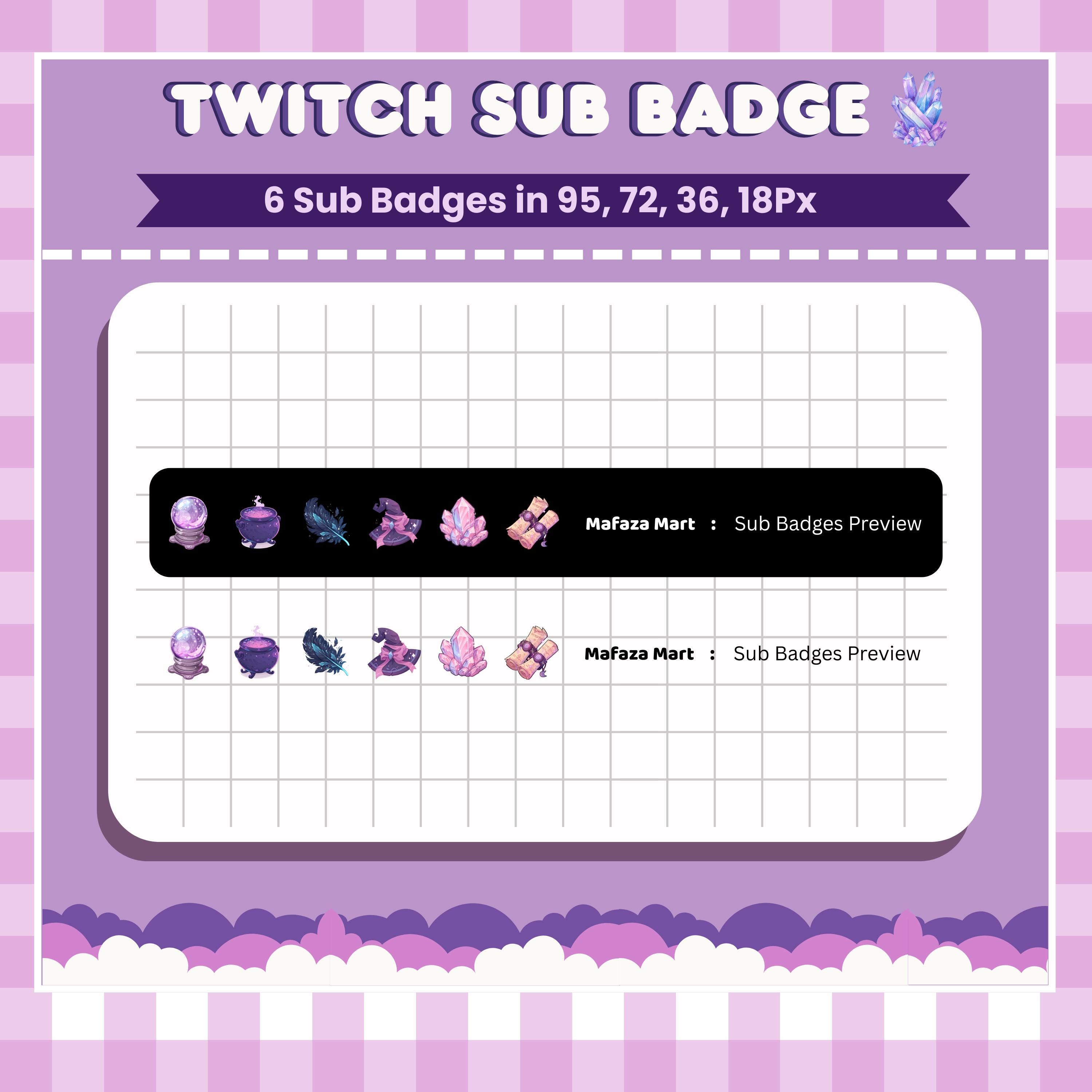 Mystery Map Twitch Badges: Streamer Sub & Bit Badges (digital Download ...