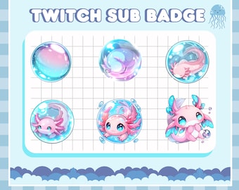 Fish Twitch Badges: Streamer Sub & Bit Badges (Instant Download PNG Files)