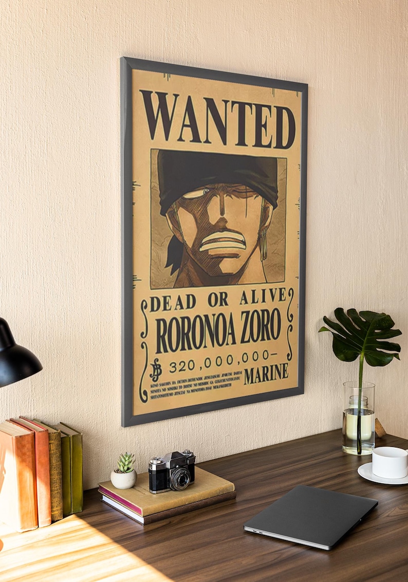 Roronoa Zoro Wanted Poster One Piece Bounty Wall Art Anime Vintage roronoa-zoro-wanted-poster-one-piece-bounty-wall-art-anime-vintage