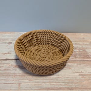 3D Printed Rope Bowl – Small Decorative Storage Basket, Modern Minimalist Desk Organizer, Candy, jewelry, Catchall Tray for Keys & Coins