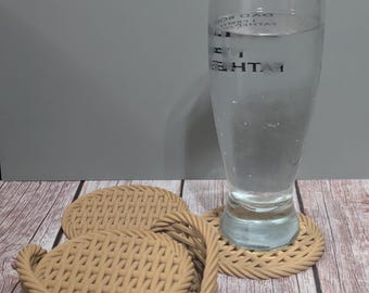 Gewebtes Untersetzer-Set mit Halter - 3D gedruckte moderne Getränke-Untersetzer für die Kaffeetafel, einzigartiges Einweihungsgeschenk, langlebiges Wohndekor