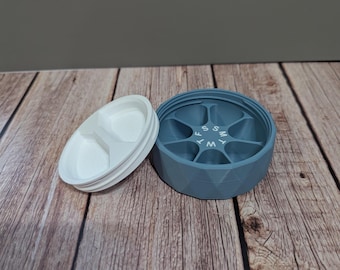 Modern 3D Printed Pill Holder | Sleek Travel Pill Case | Minimalist Medicine Organizer | Daily Pill Box