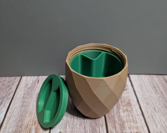 3D Printed Pistachio Cup with Shell Holder | Snack Cup with Lid | Dual Compartment Nut Bowl | Modern Geometric Snack Container