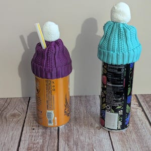 3D Printed Beanie Can Cover | Winter Hat Drink Sleeve | Fun Soda & Beer Can Cozy | Unique 3D Printed Drinkware Accessory