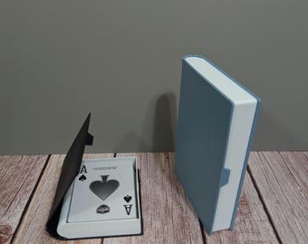 Book Style 3D Printed playing card case | Card Storage box for Poker or game night | Book Lover Gift Idea
