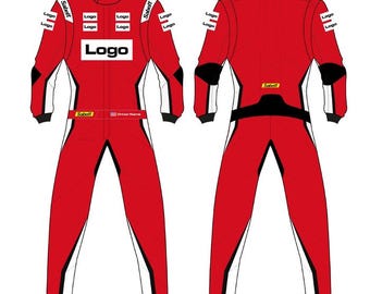 Traje de kart de nivel 2 hecho a medida con opción de agregar sus propios logotipos, etiquetas, nombre, bandera, número, etc. con envío gratuito