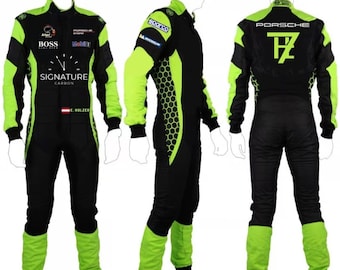 Traje de kart de nivel 2 hecho a medida con opción de agregar sus propios logotipos, etiquetas, nombre, bandera, número, etc. con envío gratuito