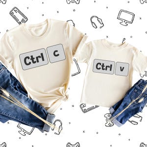 Ctrl C Ctrl V Dad and Baby Shirt Set, Matching Father Son Outfits, Funny New Dad Gift, Copy Paste T-Shirts, Father&#39;s Day Matching Tees