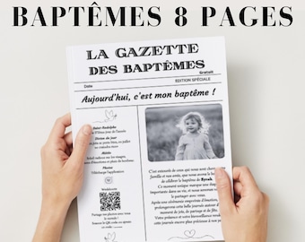 Baptism gazette to personalize 8 pages, baptism gazette 8 pages to personalize.