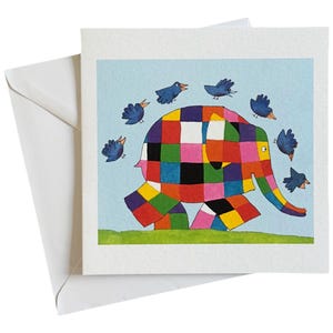 Carte de voeux Elmer - 1er anniversaire, oeuvre d'art pour chambre d'enfant, oeuvre d'art pour salle de jeux