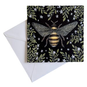 Carte Abeilles pour tous les jours par Catherine Rowe Design texturé Illustration inspirée de la nature Parfaite pour les anniversaires, les remerciements et les occasions spéciales
