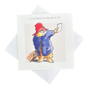 Tarjetas de felicitación de Paddington Mensaje en el frente para arte de guardería de cumpleaños e imágenes de sala de juegos Las tarjetas escritas a mano son opcionales