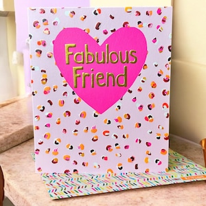 Tarjetas de cumpleaños de ensalada de papel, amigo fabuloso, diseños inusuales brillantes y contemporáneos, agregue un mensaje escrito a mano y envíe directamente