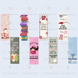 Bookmark Bundle PDF PNG JPG | 16 Adorable And Trendy Printable Bookmarks | Colorful Aesthetic Page Holder | Gift for Book Lovers and Readers image 2