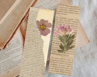 Dried Pressed Floral Bookmark Svg Jpg Png Pdf  Bundle | 2 Aesthetic Bookmark design | Gift for Book Readers | Vintage Themed Page Holder