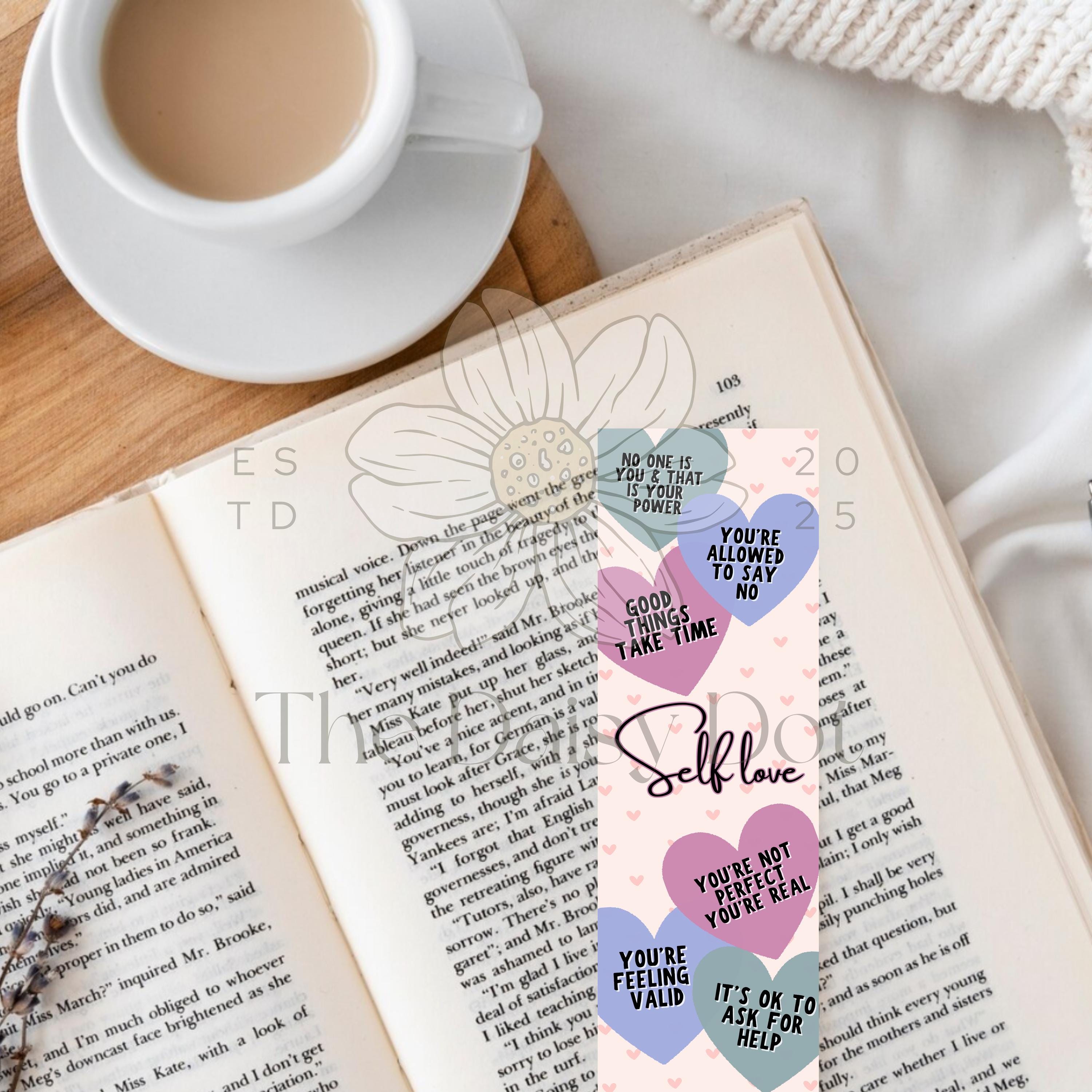 Inspirational Bookmark Bundle PNG JPG PDF | 16 Cute Positive Self ...