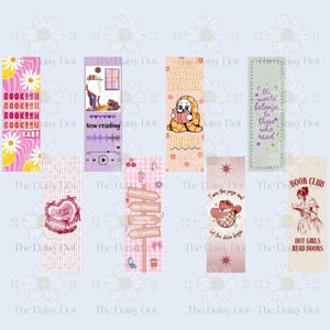 Bookmark Bundle PDF PNG JPG | 16 Adorable And Trendy Printable Bookmarks | Colorful Aesthetic Page Holder | Gift for Book Lovers and Readers image 3