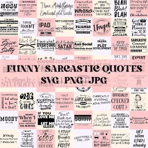 Lustig's Sarkastische Zitate SVG PNG JPG Bundle | Humorvolle Typografie-Sätze und Sprüche für Sublimation | Geschenk für Sie | Geschenk für Ihn