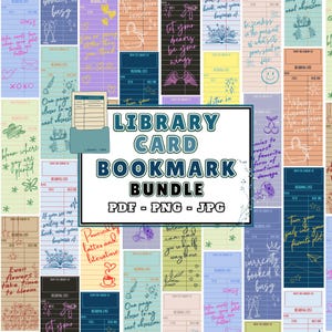 Ensemble de signets pour carte de bibliothèque PDF PNG JPG | 16 marque-page pour liste de lecture imprimable | Porte-page unique coloré | Cadeau pour les amateurs de lecture et les lecteurs
